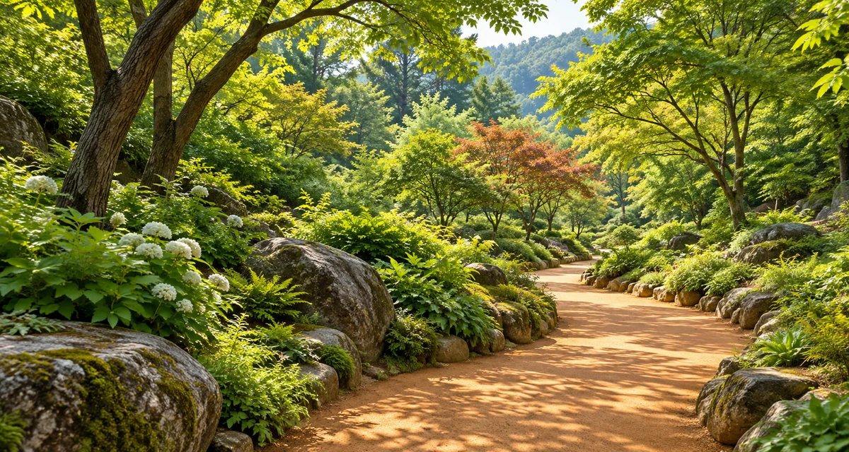 황톳길 AI 예상 이미지 · 대구수목원 맨발 황톳길의 실제 사진이 아닙니다